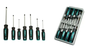 Screwdriver Set 7 Piece Flat Pozi Phillips Heavy Duty Screwdrivers Kamasa - Picture 1 of 3