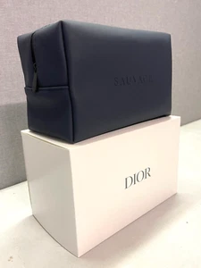 Dior Beauty Navy Toiletry waterbased PU+RPET Pouch SAUVAGE Logo Travel Bag - Picture 1 of 7