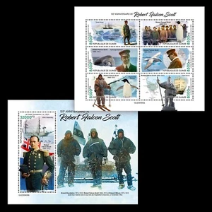 Explorer Robert Falcon Scott 155th Anniversary MNH Stamps 2023 Guinea M/S + S/S - Picture 1 of 3