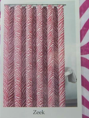 Cortina de ducha de tela Zeek a rayas de cebra con estampado animal Foto 1 de 4