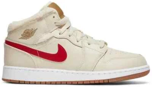 Nike Air Jordan 1 Mid Utility Fleece Pearl White (GS) US 5,5Y EU 38 - Bild 1 von 7