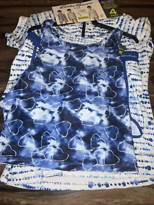 Youth Girls 4 piece Reversible Swim Suit Set Large 14/16 New Rash guard Shorts - Picture 1 of 14
