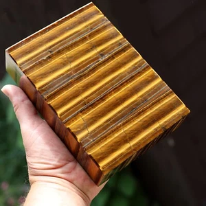 Hand built Tiger Eye jewelry box. Master Japanese craftsman. 6 inch - Picture 1 of 9
