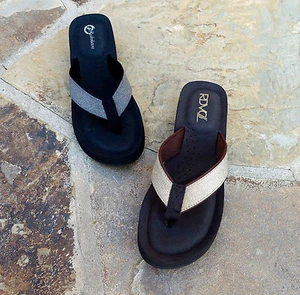 New Women's RDVOL Mini Wedge Glitter Sandals Stylish Fahshion Flip Flops--*FOXY" - Picture 1 of 8