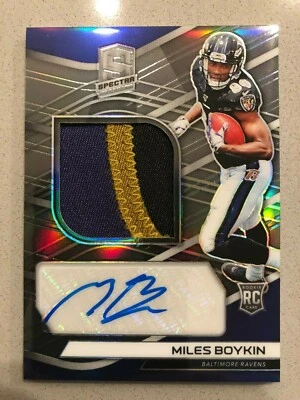 2019 Panini Spectra Miles Boykin Autograph Patch Rookie RC # 22/99 - Image 1 of 2