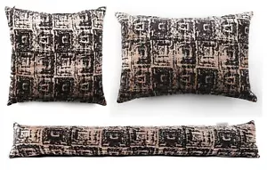 Kupfer & Schwarz Beton Optik Chenille Kissen, Boudoir, Zugluftstopper UK Made - Bild 1 von 26