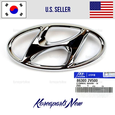 Emblema de grade frontal "H" Mark 863002V500 ⭐GENUÍNO⭐ para Hyundai Veloster 2013-2017 - Imagem 1 de 4