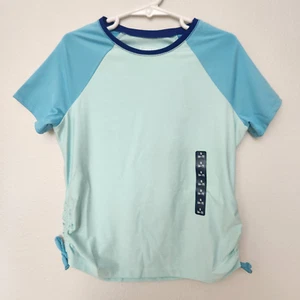 Lands End Girls Blue Moisture Wicking Short Sleeve T-Shirt - Picture 1 of 8