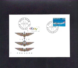 SWISSAIR 3000 BERN AUSGABETAG 17.2.1972 PRO AERO HELVETIA & 747 BRIEFMARKENABDECKUNG - Bild 1 von 1