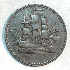(1835) Canada Ships, Colonies and Commerce Token Nice Original Brown XF CHRC - Picture 1 of 2