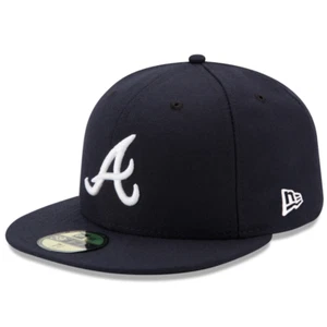 MLB Atlanta Braves A 59FIFTY 5950 Men's Fitted New Era Hat Cap Navy White - Picture 1 of 2