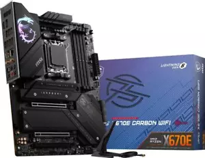 (Factory Refurbished) MSI MPG X670E CARBON WIFI DDR5 AM5 AMD ATX MOTHERBOARD - Picture 1 of 5