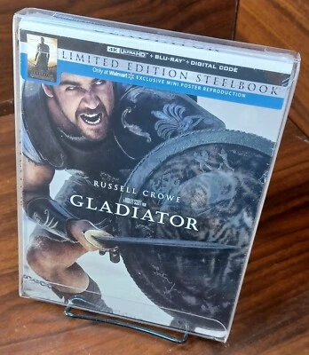 Gladiator 4K Steelbook (With Poster)-w/PROTECTIVE SLEEVE-NEW (Sealed)-Free S&H - Image 1 of 4