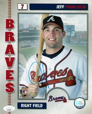 JEFF FRANCOEUR SINGLE SIGNED 8X10 PHOTO JSA COA AUTO AUTOGRAPH ATLANTA BRAVES - Image 1 of 2