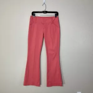 Alice and Olivia Pink Cotton Flare Trouser Pants Barbiecore Size 2 - Picture 1 of 5