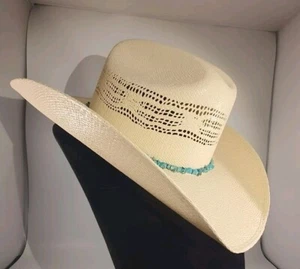 Sombrero de Vaquero Stetson Stallion Paja Talla Grande Ala Natural 4" - Imagen 1 de 11