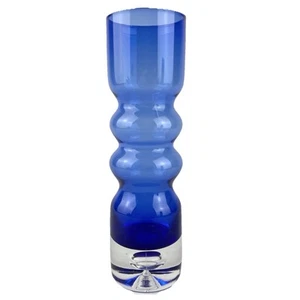 ASEDA GLASBRUK Bubble Vase Cobalt Blue Swedish Mid-century Scandinavian Art Glas - Picture 1 of 9
