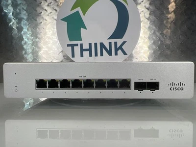 Cisco Meraki MS120-8FP-HW 8-Port Cloud-Managed PoE+ Network Switch - Image 1 of 4