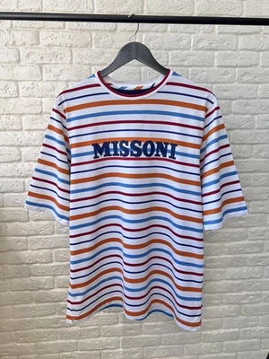 Camiseta Missoni Big Logo Rayas Multicolor Camiseta Para Hombre Talla M Italia Foto 1 de 4