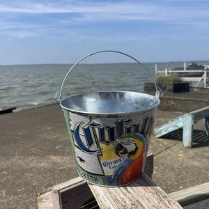 Corona Extra Jimmy Buffett’s Parrots Beer Bucket Ice Cooler Metal Tin VG+ - Picture 1 of 7