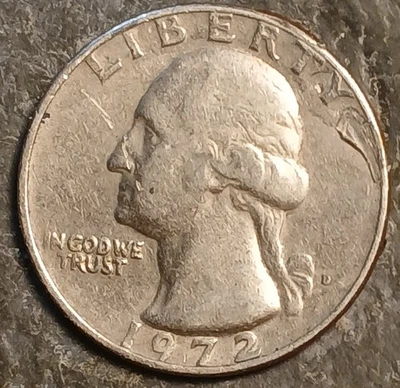 1972 D Washington Quarter Strike Through Error Coin - Image 1 of 4