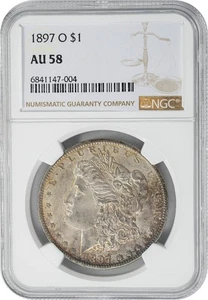 1897-O Morgan Silver Dollar $ AU58 NGC 949549-13 - Foto 1 di 5