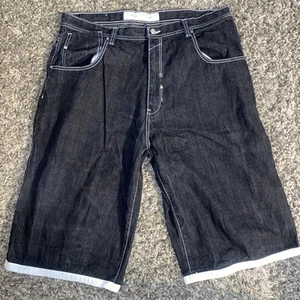 Lot 29 RN106663 Black Baggy Hip Hop Denim Jean Shorts Men’s Sz 40 - Picture 1 of 9