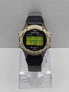 Womens Vintage 1999 Timex Expedition 35mm Digital Watch Khaki Green New Battery - Picture 1 of 12