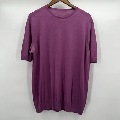 PRADA Short Sleeve Sweater Pink Purple Knit Capsule Crew Minimalist - Image 1 of 4