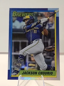2025 Topps Update - 35th Anniversary Jackson Chourio U90-8 Rainbow Foil Brewers  - Picture 1 of 2