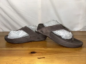 FitFlop Platform Flip Flop Sandals Womens Size 8 Brown Suede Slip On Comfort - Picture 1 of 7