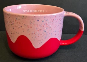 Starbucks Kaffee Tee Becher Tasse 14 oz 2024 Weihnachten Rot & Rosa Glasur Streusel - Bild 1 von 7