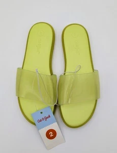 Sandalias de verano Cat & Jack Sawyer Jelly Slides para niñas talla 2 verde lima NUEVAS CON ETIQUETAS - Imagen 1 de 5