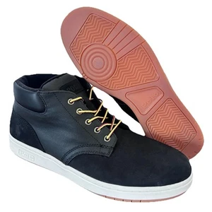 Polo Ralph Lauren Shrunken Sneaker Boots Men's Black Nubuck Ankle Size 10.5 - Picture 1 of 12