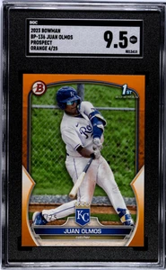 2023 Bowman Juan Olmos Pros. Orange 04/25 SGC 9.5 - Picture 1 of 2