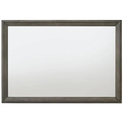 Escher Rectangular Wooden Frame Mirror in Gray Oak - Image 1 of 4