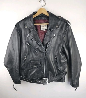 Vintage Wilsons Open Road Leather Motorcycle Belted Jacket Quilted Moto Mens L - Image 1 of 4