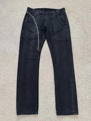 FW15 Rick Owens DRKSHDW Black Matte Waxed Aircut Denim Jeans Size Small - Image 1 of 4