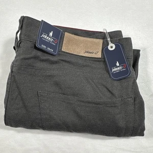 Johnnie O Mens London 5 Pocket Brushed Twilled Flannel Pant Charcoal 30x34 NWT - Picture 1 of 12
