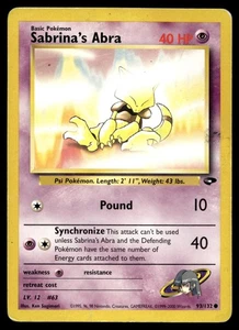Sabrina's Abra (93) 093/132 Pokemon Sfida Palestra Illimitato Non Holo (MP) - Foto 1 di 2