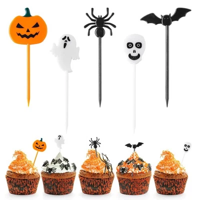 GlyinnHe 50PCS Halloween Picks Cupcake Toppers - Plastic Toothpicks for... - Image 1 of 4