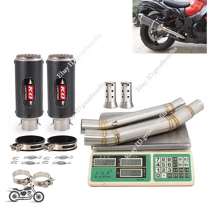 Slip On For Suzuki Hayabusa GSXR1300 2008-2020 Exhaust Mufflers Mid Link Pipe - Picture 1 of 13
