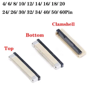 FFC/FPC Connector Pitch 0.5mm Top Bottom Clamshell Contact 4Pin - 60Pin - Picture 1 of 5