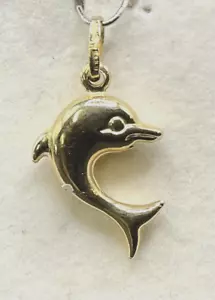 Ciondolo/fascino delfino in oro massiccio 14 kt nuovo - Made in Italy - Foto 1 di 2