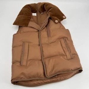 Burberry Nylon Puffer Goose Down Velvet Collar Zip Back Winter Vest Mens Size XS - Picture 1 of 16