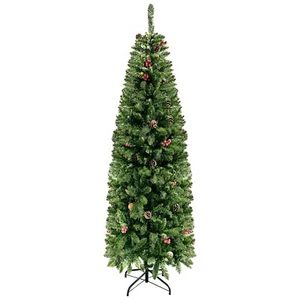 Artificial Slim Christmas Tree 5ft - Mupera Premium Hinged Pencil Xmas Tree w... - Picture 1 of 8