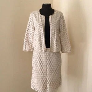 Talbots Size 10 cream lace overlay two piece skirt - Picture 1 of 8