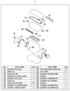 ( 1 ) GENUINE KIA 2091023A00A Engine Overhaul Gasket Kit 2004-2010 2.0L 1975CC - Picture 1 of 3