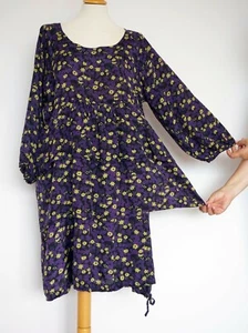 THE MASAI CLOTHING COMPANY Black/Purple Floral Dress, Size:XXL - Picture 1 of 7