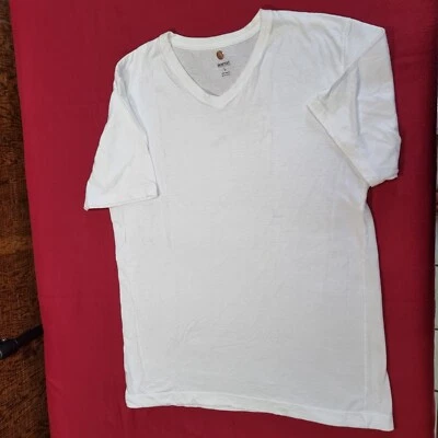 Camiseta Boston Hombre Manga Corta Cuello en V Blanco Algodón Talla L Grande Foto 1 de 4